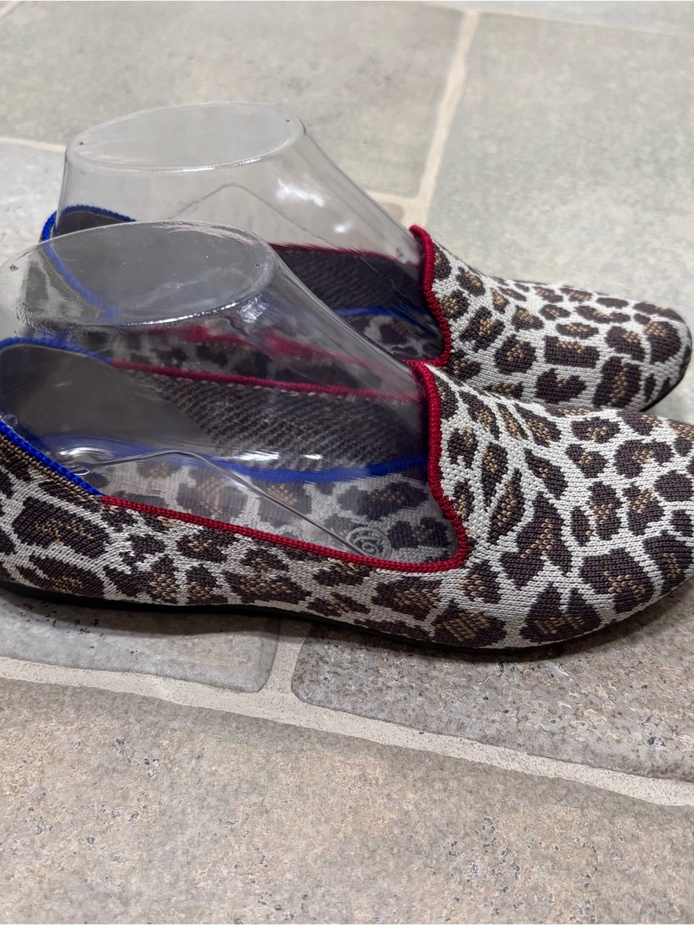 Rothy's Leopard Print Flats with Red Trim - Picture 4 of 9